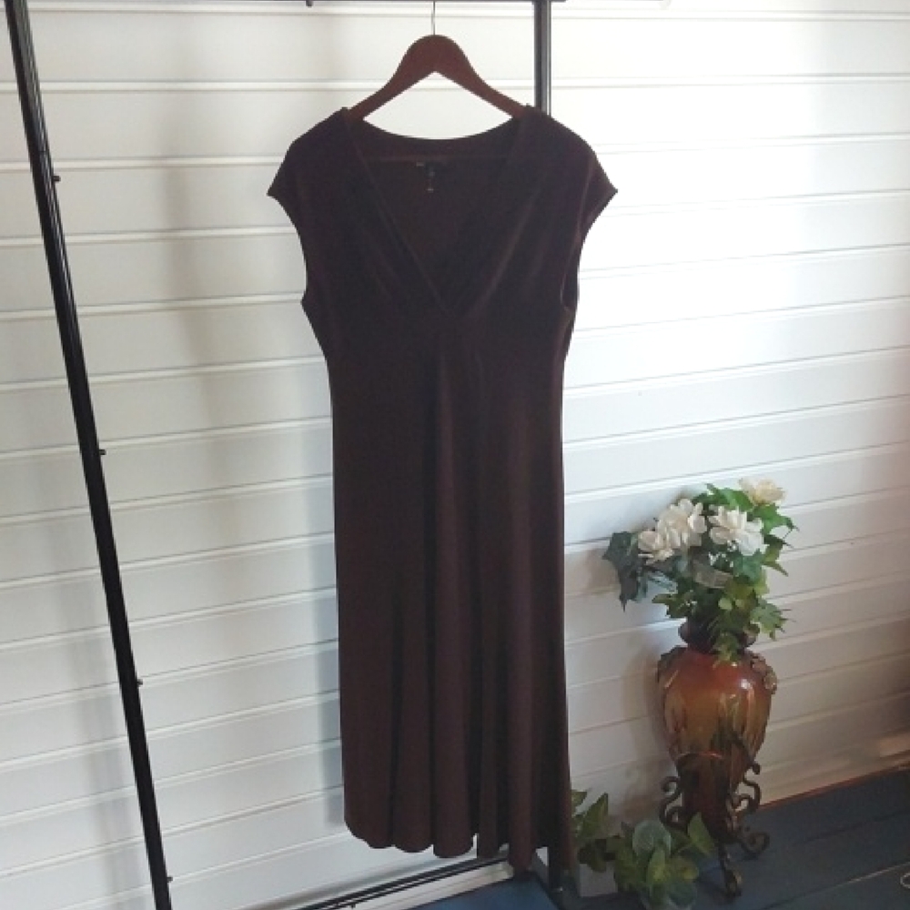 Jones New York Deep Brown Midi Dress Size 12